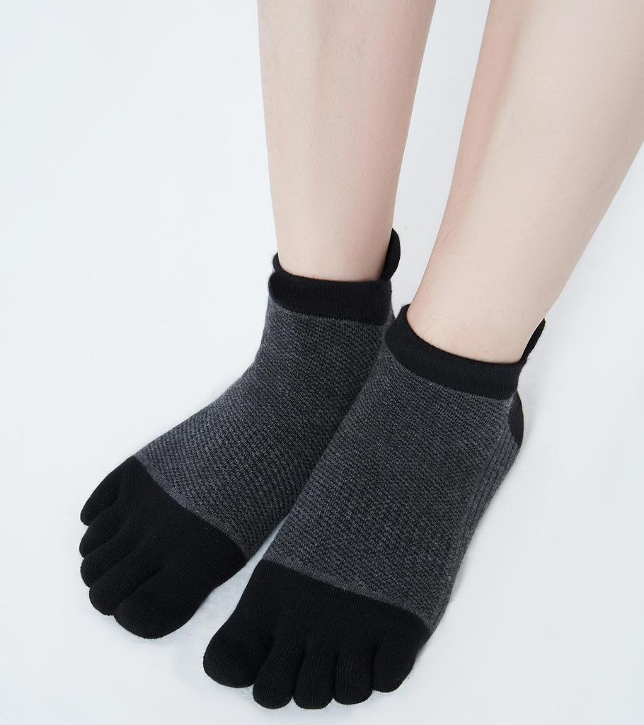 VICUDAUL Sports Socks for Set of 4 Men's Five-Toe Socks, Cotton, Running,