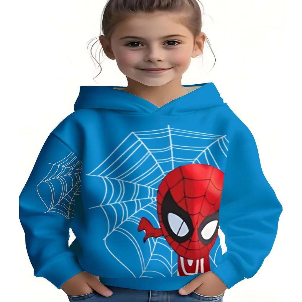 2026 Children's Hoodies 3D Spider Printed New Men's and Women's Hoodies Casual Neutral Hoodies Children's Hoodies Clothing