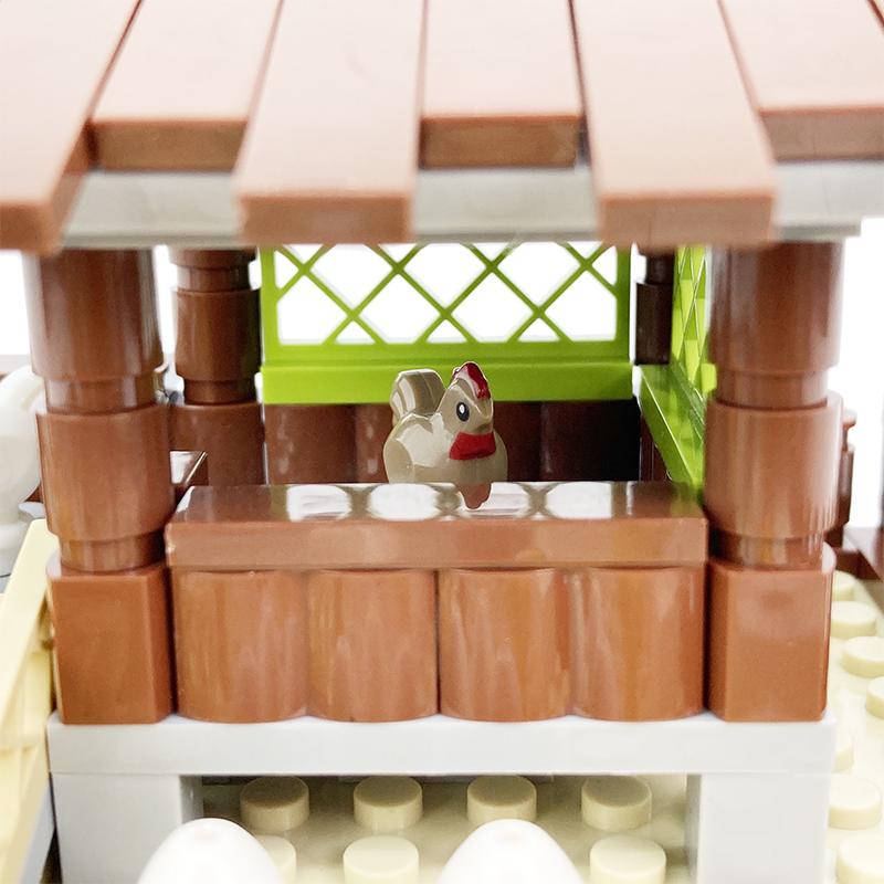 Hühnerstall Bausteine Hühnerstall Hühnerstall Sitzstange MOC Stadt Zubehör Tierfarm Modellsteine Teile Spielzeug für Kinder