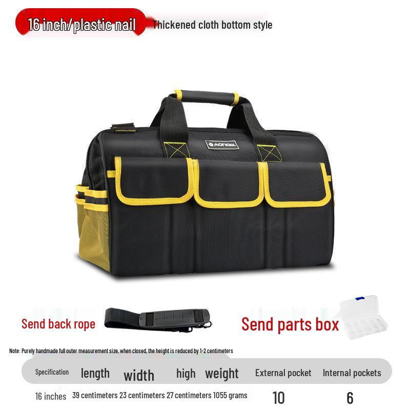 Durable Canvas Multifunctional Handbag with Plastic Bottom for Electricians