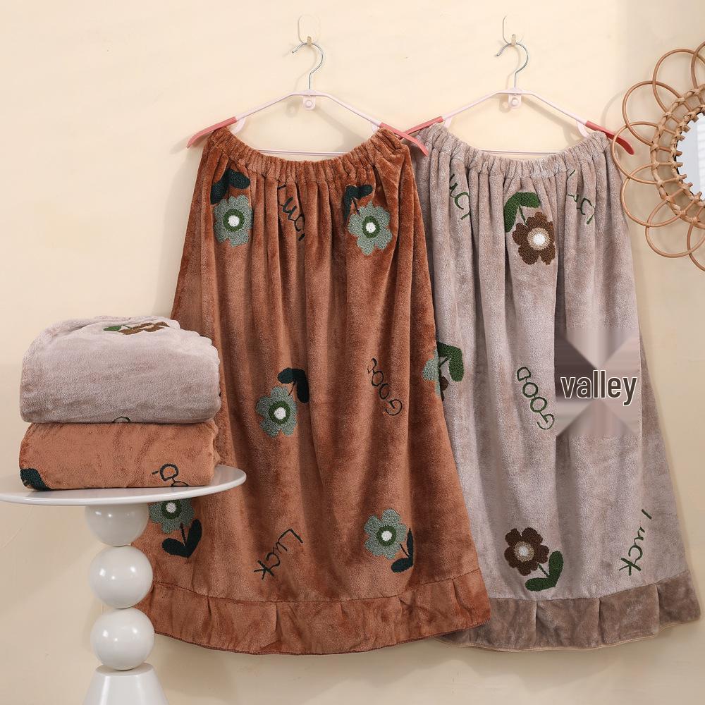 Quick-Dry Coral Fleece Hooded Cloak Bathrobe for Adults and Kids