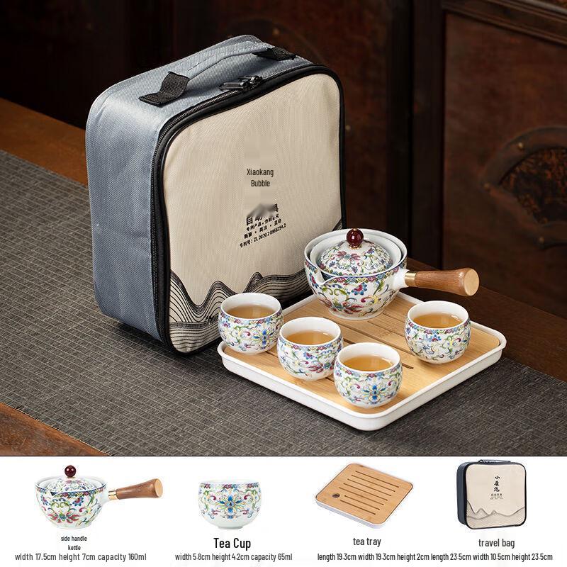 

Creative 360° Rotating Enamel Ceramic Tea Set