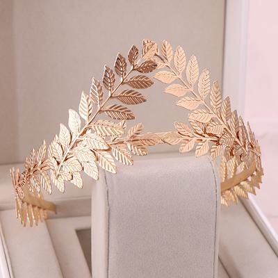 Diademas de Metal de hoja de olivo de diosa romana griega, tocado, Tiara de novia, accesorios de boda, corona para niña Miss Universo, joyería para la cabeza