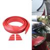 1.5mCelsius4.9ft Carbon   Soft Rubber Car Rear Roof   Spoiler Wing Lip Sticker Red