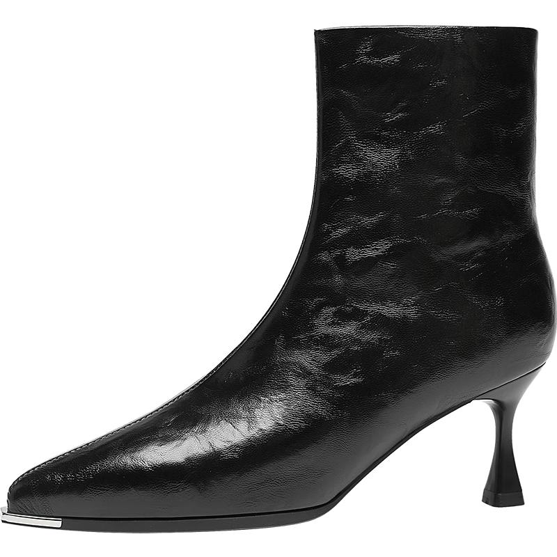 ZHR Women s Pointed Toe High Heel Ankle Boots 34