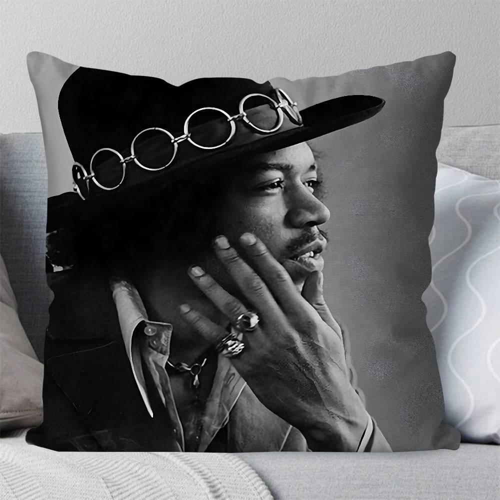 SINGER J-JIMI H-HENDRIX Pillow Case Square Pillow Bedroom Sofa Leisure Comfort Cushion Car Living Room Home Decoration