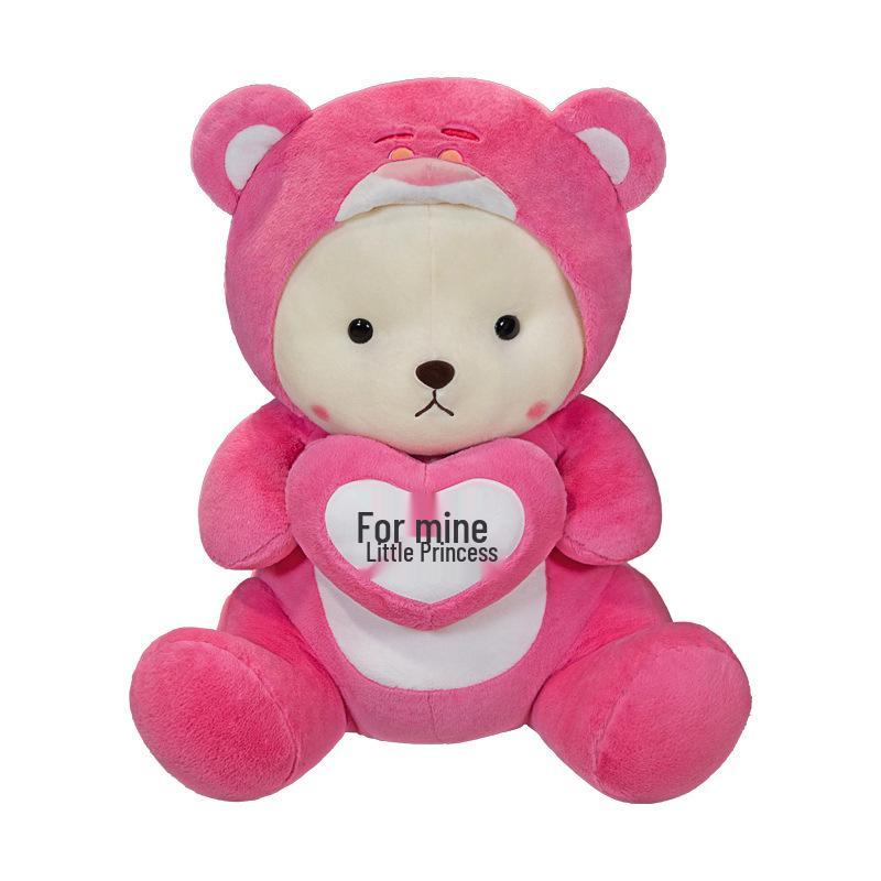 Extra Large Strawberry Bear Plush Hug Pillow - Stuffed Toy for Sleeping and Gift for Girls and Children
