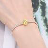 Charms Original Copper Golden Twisted Bead White Zircon Beads Fit Bracelet Women Jewelry Diy Fine Gift Accessory