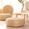Handmade Round Japanese Straw Tatami Cushion for Meditation, Worship, and Seating.
