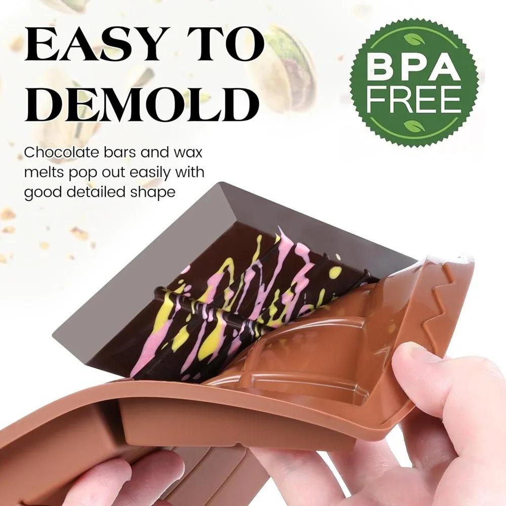 3 Compartment Silicone Chocolate Bar Mold DIY Candy Baking Tool Reusable Pistachio Dessert Mold Kitchen Accessories Cake Molds