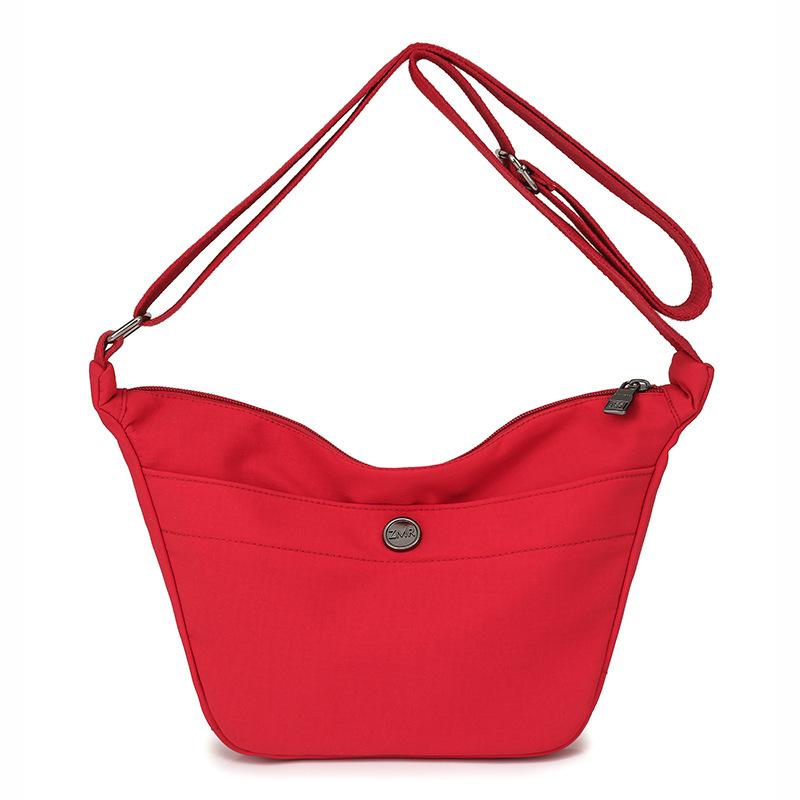 Однотонная женская сумка Hobo Bag через плечо красный