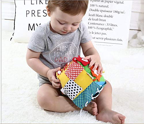 Výuková hračka pro děti Cubic Activity se zipy, západkami, přezkami, tkaničkami, patentkami, knoflíky a dalšími – ideální pro batolata doma, v letadle, v autech nebo na cestách
