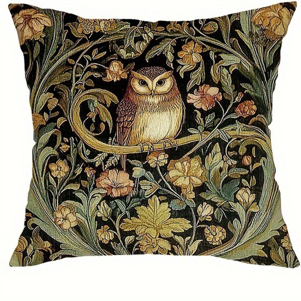 Retro kwiatowy wzór sowy ptaka poszewka na poduszkę do salonu na sofę pokrowiec na poduszkę dekoracja domu pokoju sypialni