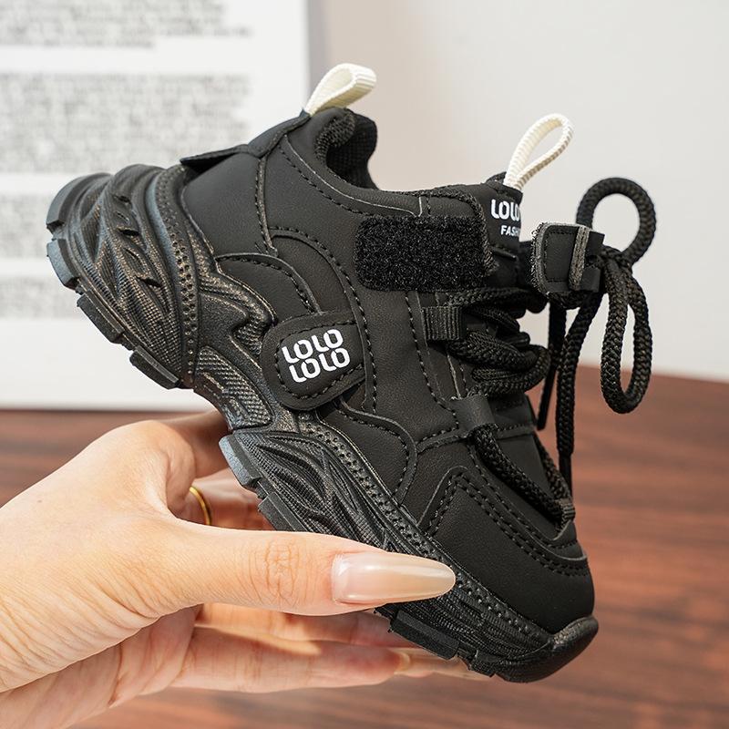 Solid Color Simple Unisex Kids Soft Sole Comfortable Casual Sports Chunky Dad Sneakers