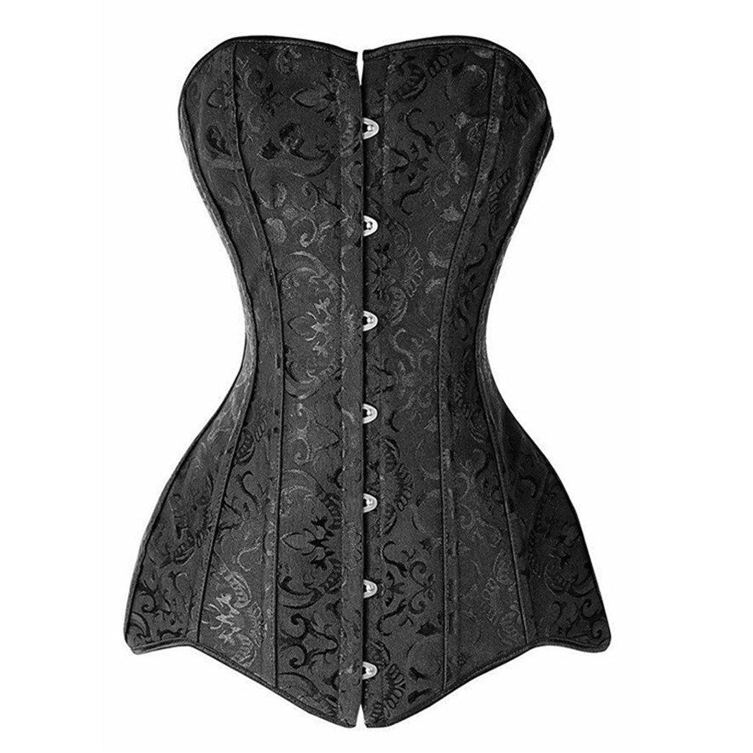 

Long Curved Black L [Filaeisi] Women s Corset, Length, Steampunk, Waist, Simple, чорний