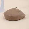 Korean Style Women'S Pu Leather Beret Hat - Solid Color Winter Painter Cap, Fashionable Autumn Winter Headwear Retro Casual