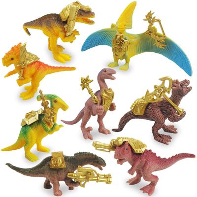 Simulated Wild Animal Ornament Solid Dinosaur Gold Armor Weapon Doll Model Set Children'S Toy