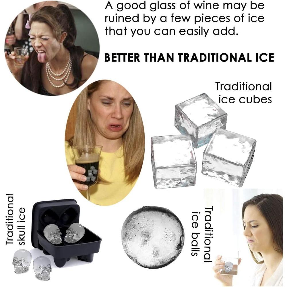 Barware Whiskey Ice Cubes Cold Stones 4/6/8 Pieces Stainless Steel Ice Stones Reusable with Ice Tongs and Freezer Storage Box