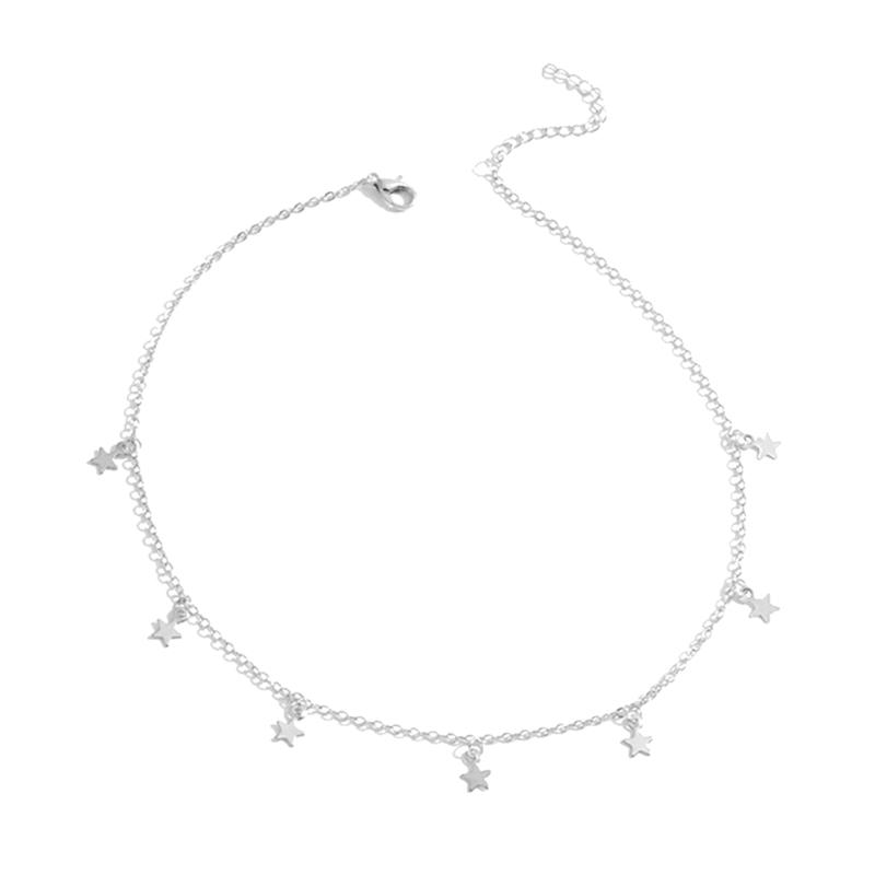 Сверкающее ожерелье Подвеска в виде пятиконечной звезды Ювелирные изделия Подвеска-звезда Ожерелье-чокер Ключица Уникальное ожерелье-звезда Сплав