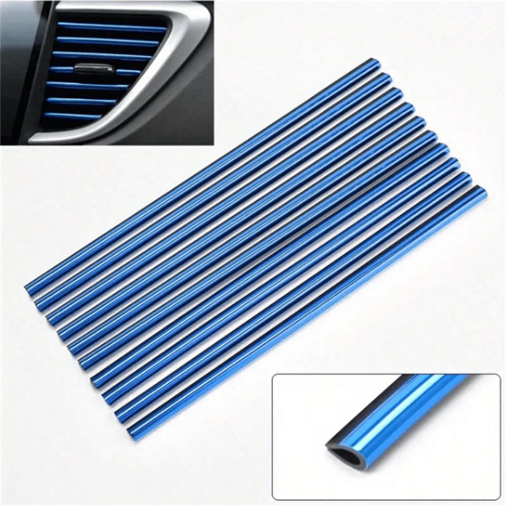 10pcs 7.87 Inches Fit For Car Air Conditioner Outlet, Decorative U-Shaped Molding, Car Styling Door Edge Corner Protector
