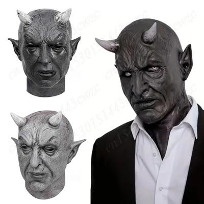 Halloween Cosplay Demon Devil Mask Demon Horn Mask Devil Latex Mask Headgear Monster Mask Halloween Adult Cosplay Costume Props