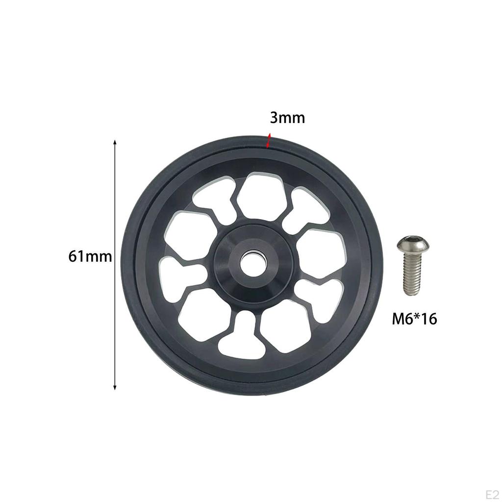 Easy Wheel for Folding Bike Aluminum Alloy Easywheel Replacement Part Ultralight Durable Stable 61mm