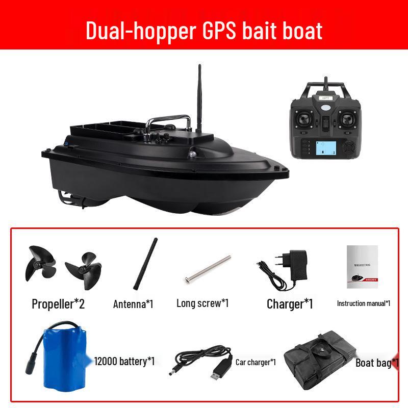 600m GPS Smart Bait Boat with Dual Compartments, Auto-Return, RC Cruise Control, and Hook Release for Fishing