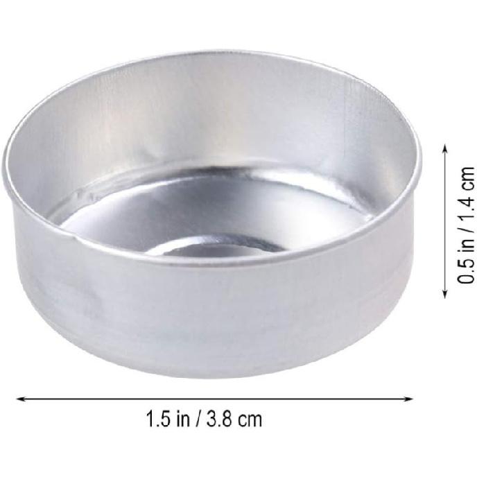 EXCEART 200pcs Aluminum Tea Light Tins for Candle Making Supplies Empty Case for DIY Scented Candles Lightweight for Crafts Silver