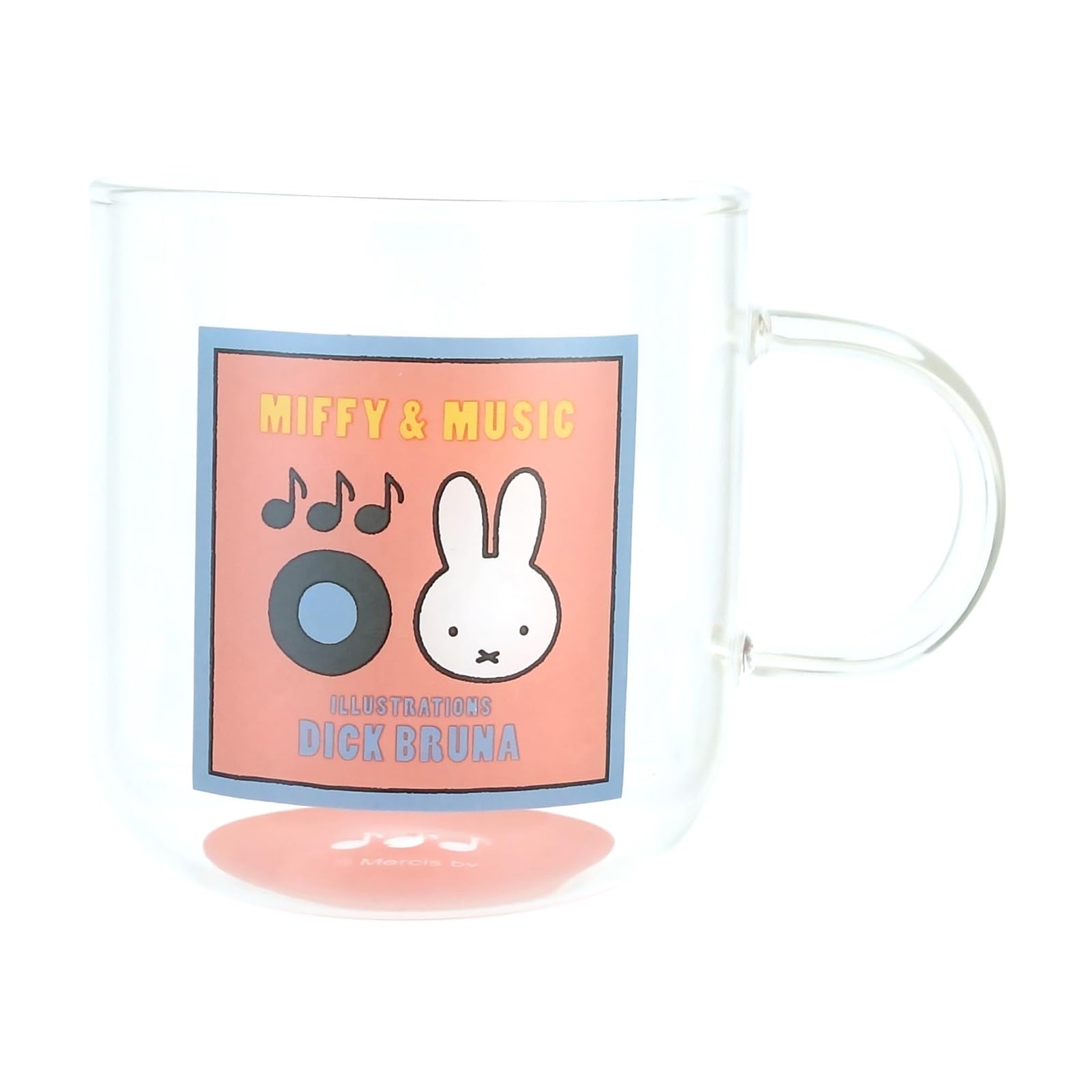 

Dick Bruna Glass MIFFY Red Made in Product Number 421135 Miffy Heat-Resistant Mug, Approx. 400ml, Microwave-Safe, & MUSIC, Bottom, Japan,