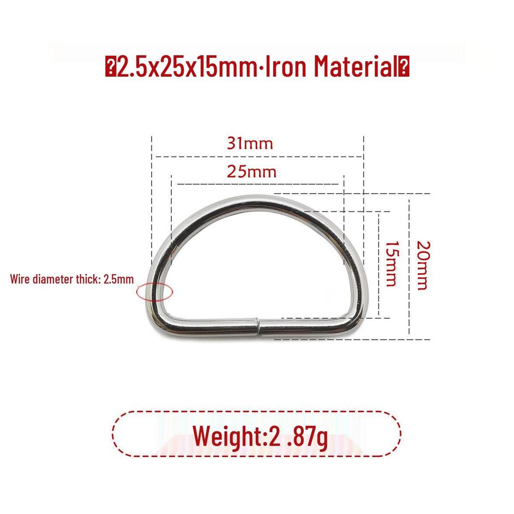 Iron Silver D-Ring Buckle for Handbag & Backpack Accessories
