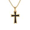 European And American Simple Jewelry Stainless Steel Trendy Men's Neutral Black Drop Glue Cross Necklace Fashion Men's Pendant