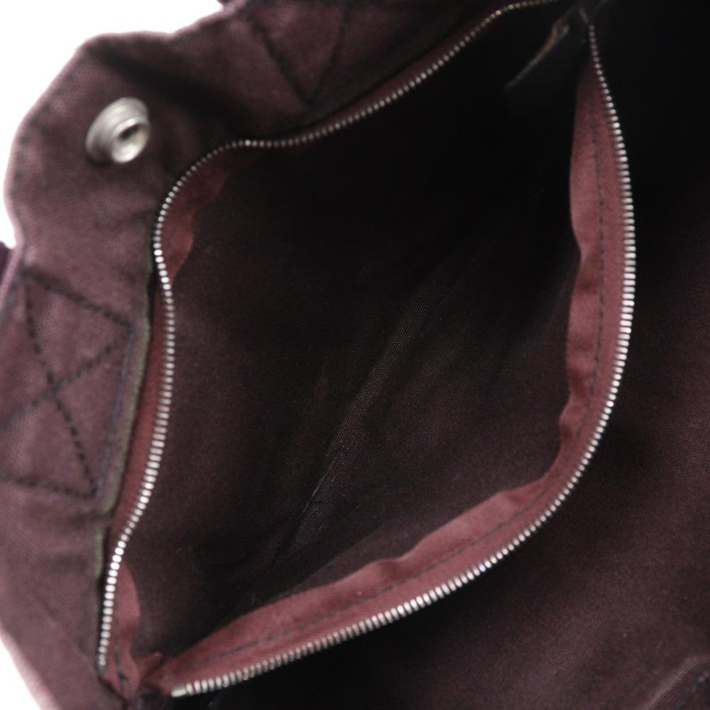 HERMES Fourre ToutPM Handbag Black / red cotton unisex Used