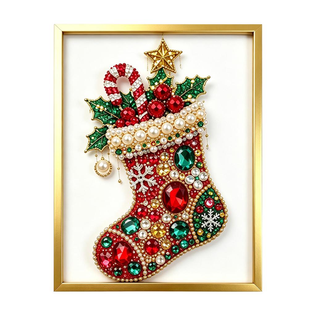 Christmas Tree Jewelry Framed Kit with Supplies for DIY Holiday Decor
