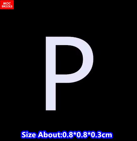

100pcs MOC Bricks Letter Plate 1x1 Number Characters English Alphabet Printed Tile Punctuation Mark Constructing Blocks Playthings