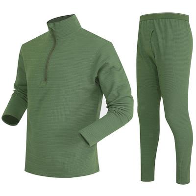 3 Colors Black Khaki Green Adult Fleece Underwear Set