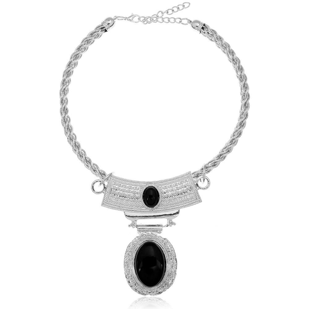 Art Ethnic Inspired Alloy Geometric Pendant Necklace For Womens Accessories