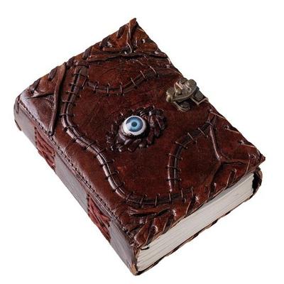 Ledertagebuch mit Zaubersprüchen aus Stein mit bösem Blick, Tagebuch mit 240 unlinierten handgefertigten Seiten, ein Schatz für den täglichen Gebrauch im Büro und zum Verschenken