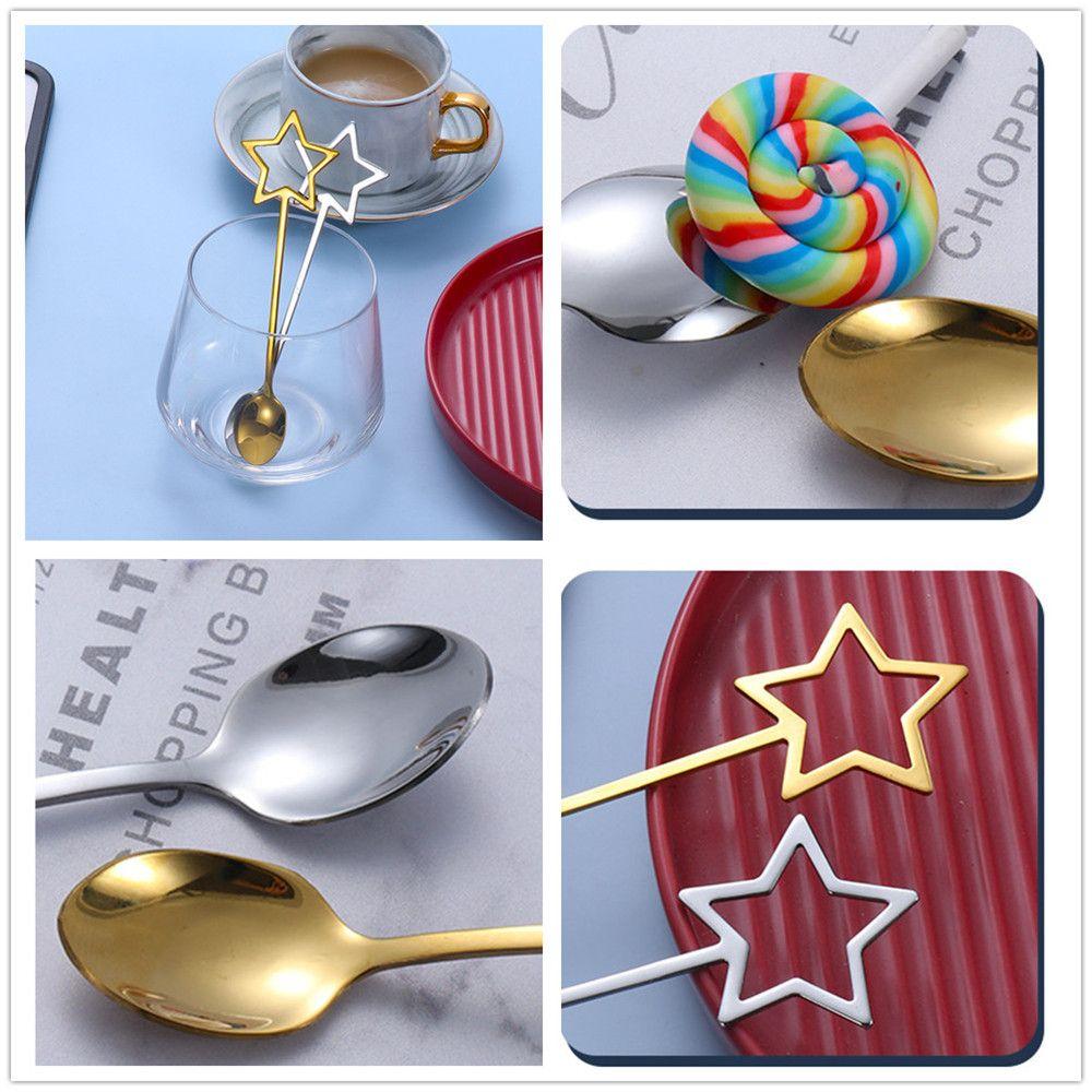 Creative Stirring Teaspoon Dessert Scoop Star Stainless Steel Milk Tea Stirrer Coffee Spoon
