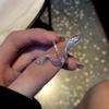 Silver Color Snake Ring Fashion Women Shinning Zircon Open Adjustable Animal Rings Girls Daily Party Jewelry Accessories Gifts