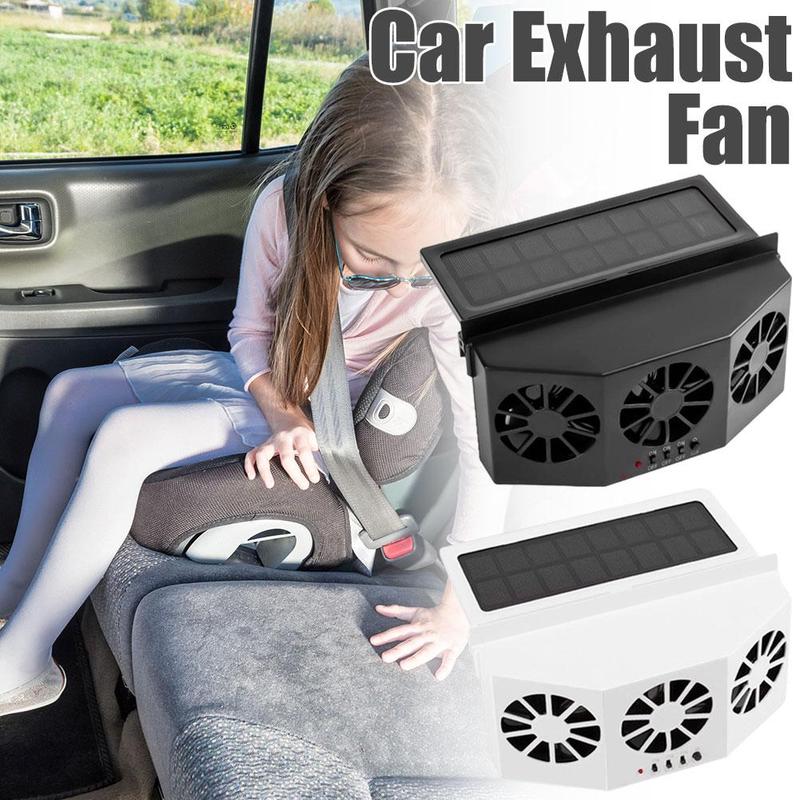 Solar Powered Car Ventilation Fan 3 Cooling Fans,Rechargeable Auto Air Circulation Cooler, Automatic Cooling Car Fan For Vehicle