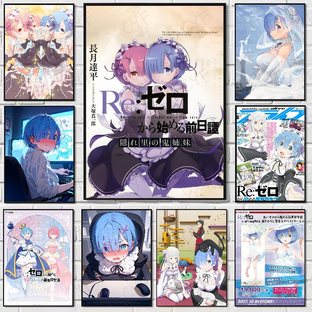

Re Zero Rem Poster HD art sticky wall waterproof home living room bedroom bar aesthetic decoration 21cm×30cm NoFrame