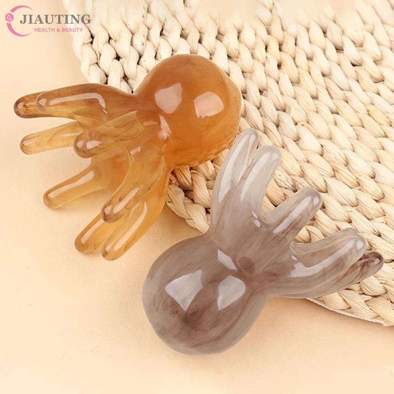 Resin Octopus Comb Head Massager Meridian Scraping Scalp Massage Brush Acupuncture SPA Gua Sha Health Massage Tool