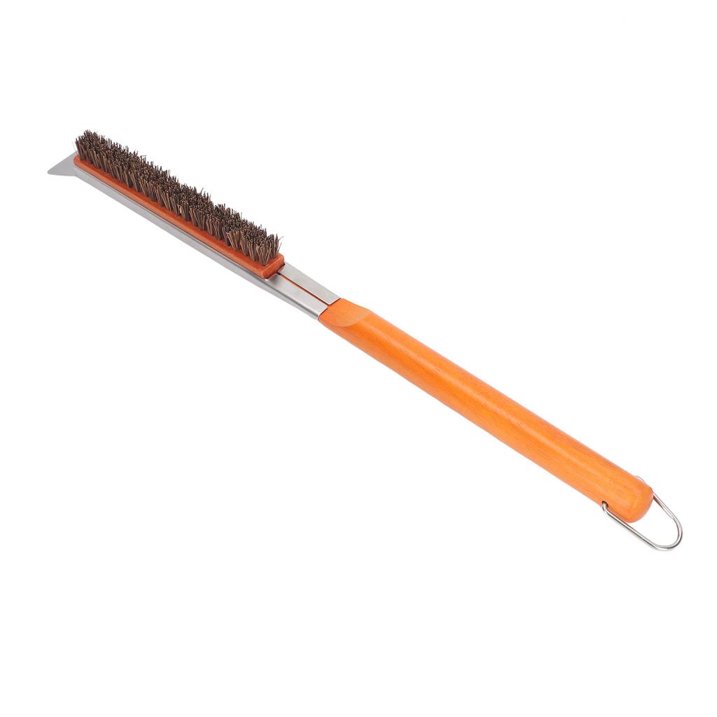 21 Inch Pizza Oven Brush Pizza Stone Cleaning Brush with Scraper Hanging Ring for Removing Stubborn Food Residues