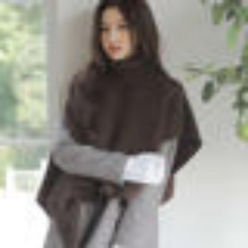 Women's Knitted Pullover Poncho Shawl