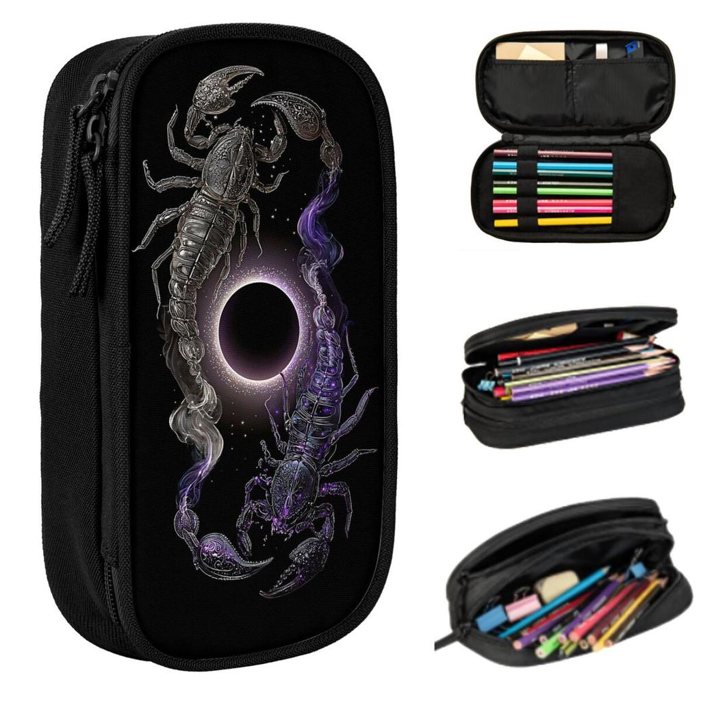 Scorpio Zodiac Pencil Case for Boy Girl Gifts Pen Box Pencil Bag Stationery Supplies Pen Holder Bag