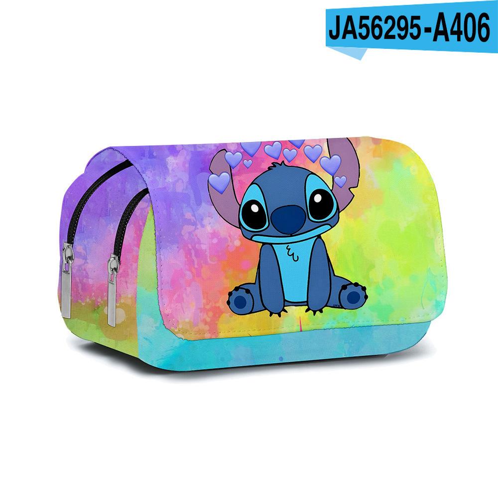 3D Digital Full-Print Schoolbag Double-Layer Flip Pencil Case Children'S Stationery Box
