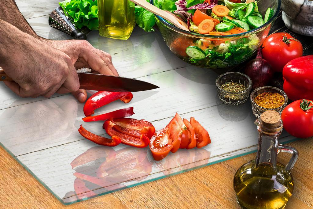 PLANCHE À DÉCOUPER EN VERRE 52x30 BOIS