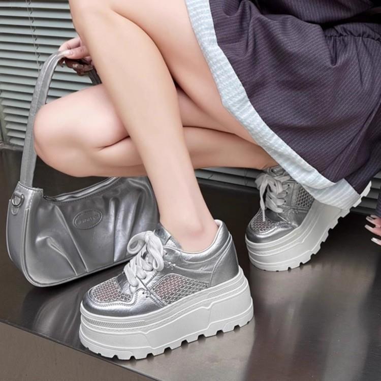 Little white shoes women's summer new thick-soled muffin shoes hollow breathable mesh sandals casual shoes