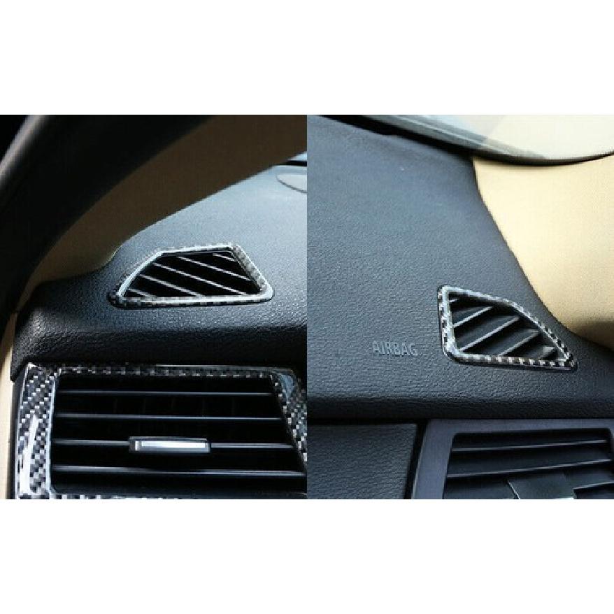 Vinyl Carbon Fiber Cover Trim Dashboard Side Outlet Vent 08-13 For BMW X5 X6 E70