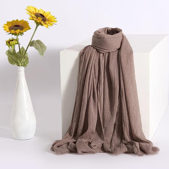Women Scarf Shawl Solid Color Soft Fabric Scarf Thin Breathable Shawl Versatile Winter Outdoor Accessory